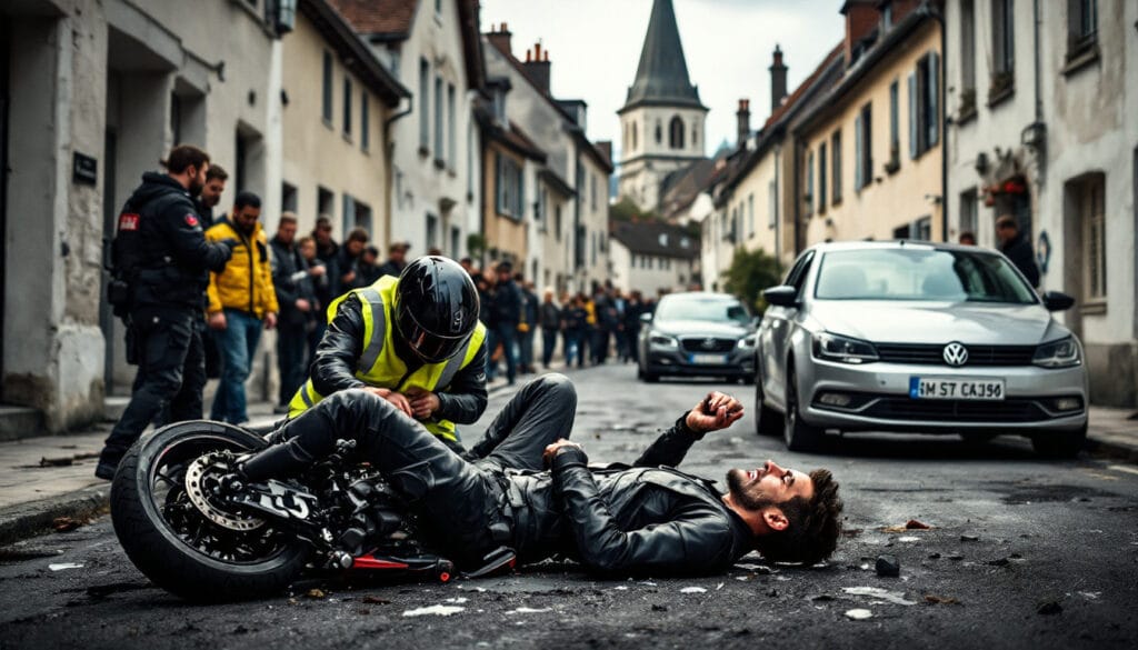 un motard a été blessé à cholet après avoir percuté une voiture. les secours sont rapidement intervenus pour transporter la victime à l'hôpital. découvrez les détails de cet accident survenu récemment.