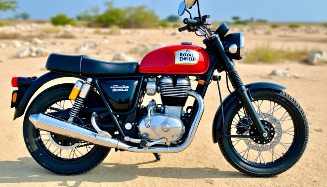 Entdecken Sie das neueste Motorradmodell von Royal Enfield, einer Tochtergesellschaft von Eicher Motors, das Tradition und Innovation vereint. Tauchen Sie ein in die Welt der Zweiräder mit dieser neuen Maschine, die verspricht, Ihre Abenteuer auf der Straße neu zu definieren.