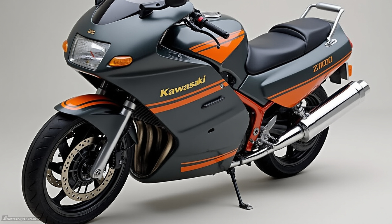 entdecken sie die neue kawasaki z1100, ein leistungsstarkes und modernes motorrad, das bald auf den straßen für aufsehen sorgen wird. bereiten sie sich darauf vor, ein unvergleichliches fahrerlebnis mit ihrem kühnen design und aufregenden leistungen zu haben. verpassen sie nicht die ankunft dieser ikonischen maschine!
