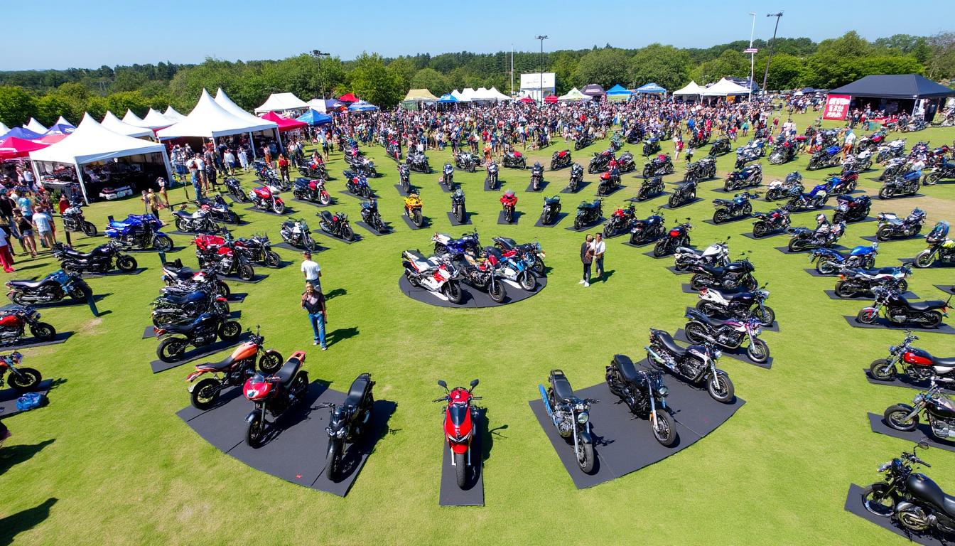 découvrez le globe de la mort, une attraction à couper le souffle qui défie la gravité et les lois de l'équilibre, au cœur de la fête de la moto. plongez dans un spectacle palpitant où des motards audacieux exécutent des figures impressionnantes dans un espace réduit, créant une expérience inoubliable pour les amateurs de sensations fortes.