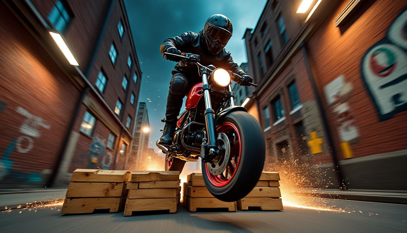 scopri l' incredibile exploit di un uomo che percorre 5 chilometri sulla sua vespa in equilibrio sulla ruota posteriore, sacco sulla testa. un record insolito per il 2025 che unisce audacia e originalità!