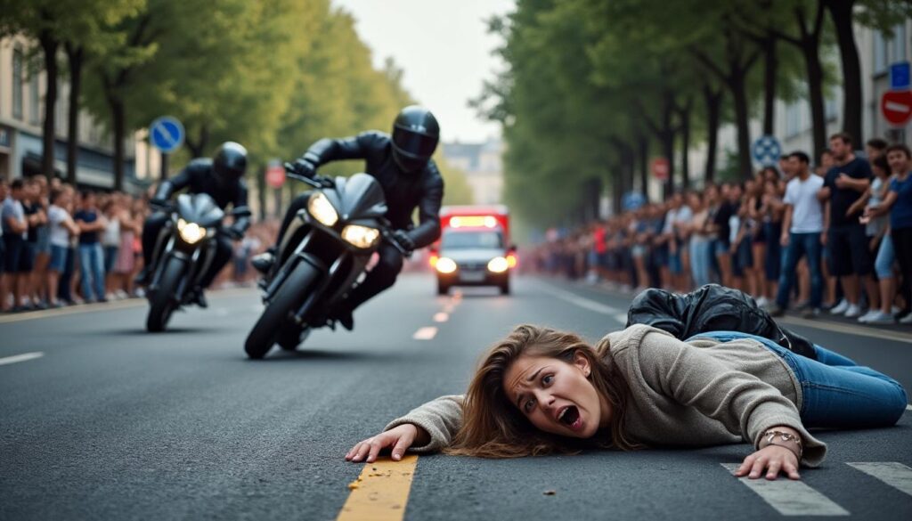 un rodéo urbain tragique en gironde prend une tournure sombre avec la mort d'une femme, tuée par deux motards imprudents commettant des infractions. cet événement met en lumière les dangers des comportements irresponsables sur la route.