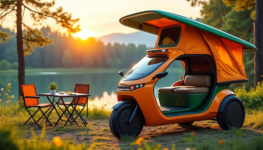 découvrez comment la chine révolutionne le camping avec un innovant scooter-camping-car de 15 ch, inspiré par les designs emblématiques de honda. parfait pour les aventuriers modernes, ce véhicule allie confort et praticité pour des escapades en plein air hors du commun.