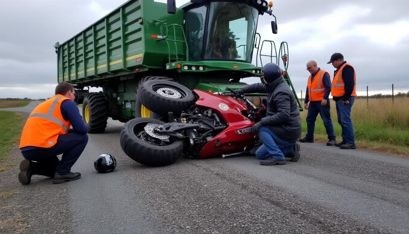 un motard a été gravement blessé et héliporté en urgence près de cormeilles suite à une collision avec un tracteur. découvrez les détails de cet accident tragique et l'impact sur la circulation.