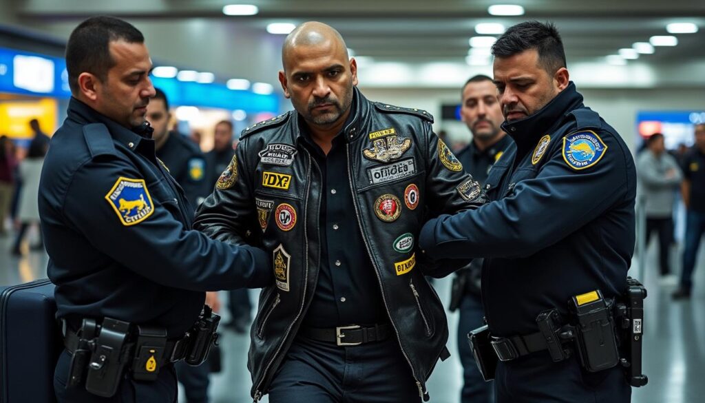 jashanpreet singh, chef de gang de motards d'origine indienne, a été arrêté à l'aéroport de san francisco pour des accusations concernant le trafic et la possession d'armes illégales. découvrez les détails de cette affaire.