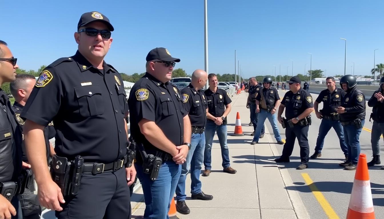 les forces de l'ordre de volusia limitent la circulation sur le pont isb à daytona afin d'interpeller des membres du club de motards pagan. suivez les développements de cette opération policière en cours.