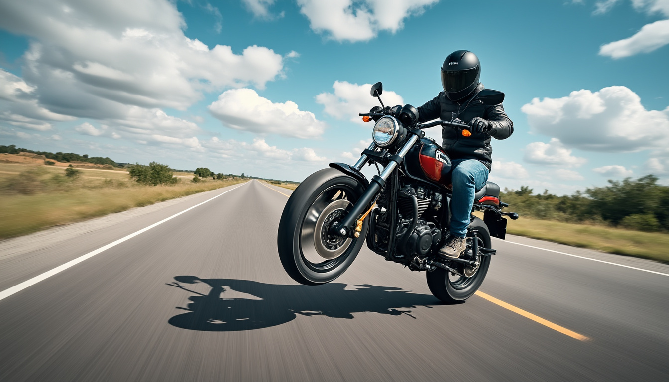 découvrez l'exploit fou d'un motard atteignant 204 km/h en wheeling sur le guidon de sa moto. une performance extrême, mêlant vitesse et adrénaline !