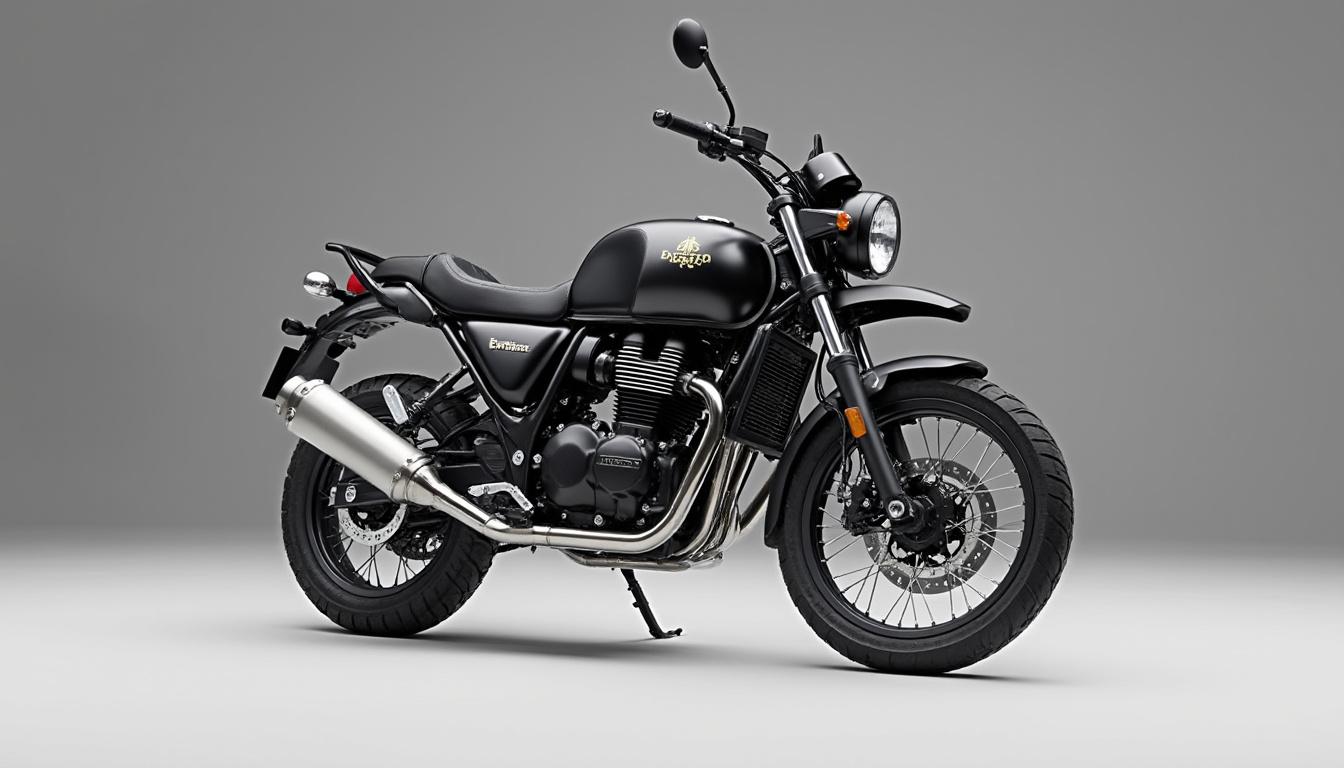 découvrez la royal enfield himalayan édition mana black, une moto au look ténébreux et audacieux, dévoilée en avant-première au salon de milan. alliez performance et style unique lors de vos aventures.