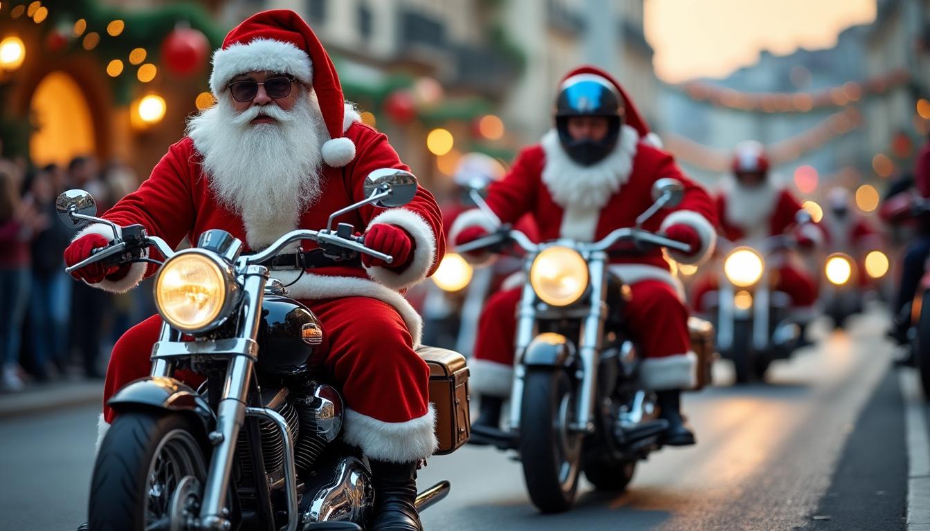 à alès, plus de 180 pères et mères noël à moto se rassemblent pour une action solidaire unique, alliant passion et générosité au service de la communauté.