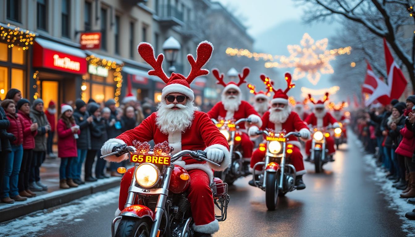 participez à une virée à moto unique à nevers avec les pères et mères noël, une aventure solidaire au profit des enfants défavorisés. joignez-vous à cette cause festive et généreuse !