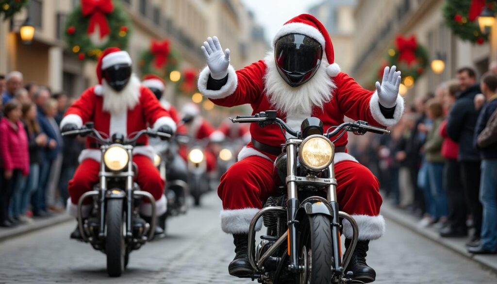 participez à une virée à moto unique à nevers avec les pères et mères noël pour soutenir les enfants défavorisés. une aventure festive et solidaire à ne pas manquer !