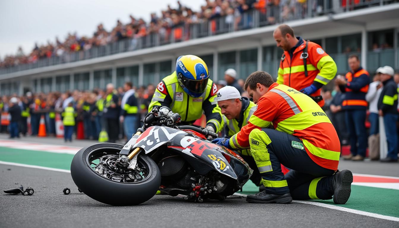 découvrez des photos inédites d'une course de moto marquée par un accident tragique et un élan de solidarité exceptionnel autour de la doyenne du village.