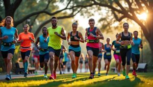 découvrez un magnifique rassemblement de coureurs passionnés, prêts à partager leur énergie et leur esprit de compétition lors d'un événement inoubliable.