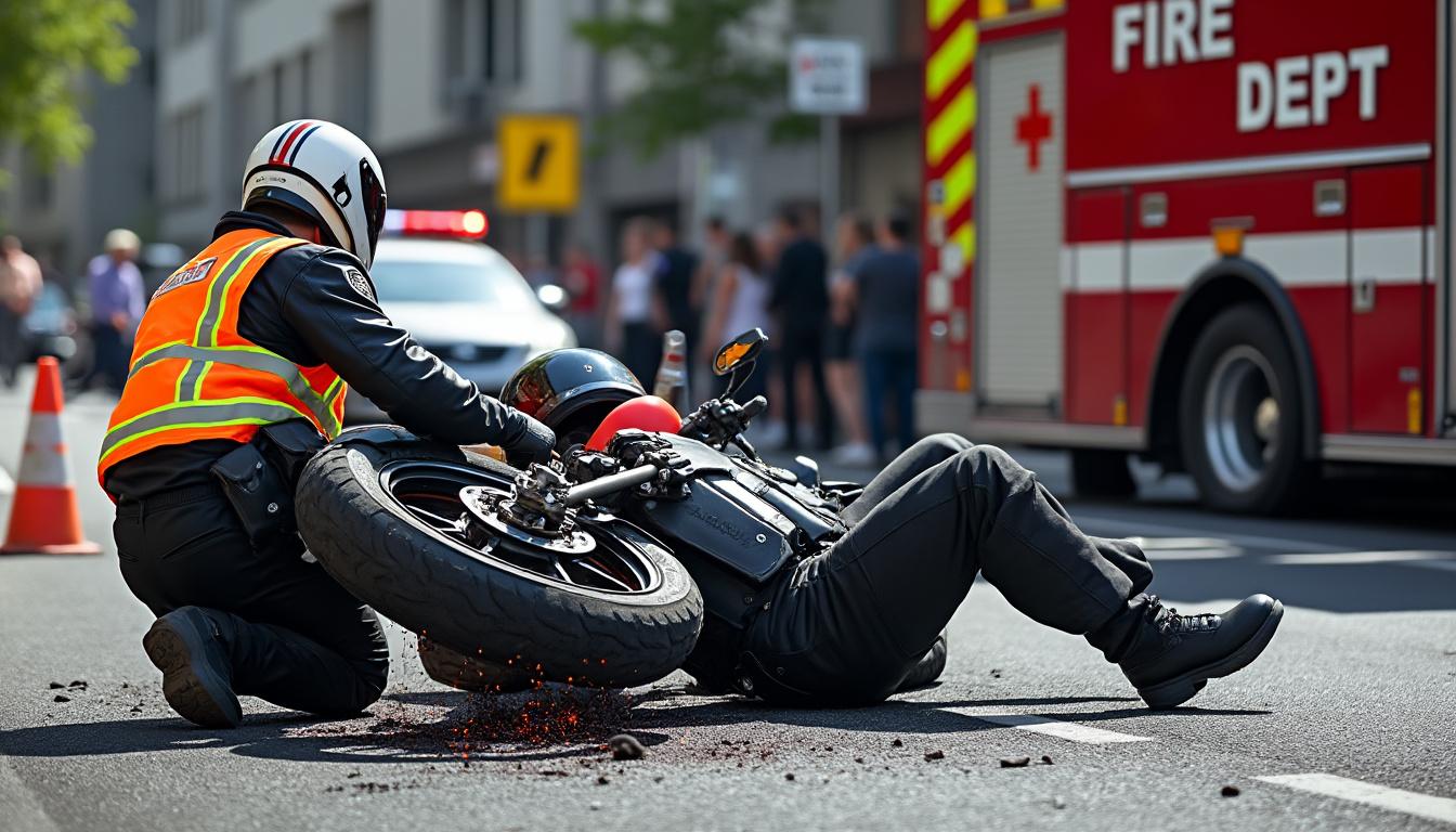 un motard a été gravement blessé lors d'une collision avec une voiture près de nantes. son pronostic vital est engagé, les secours sont sur place.