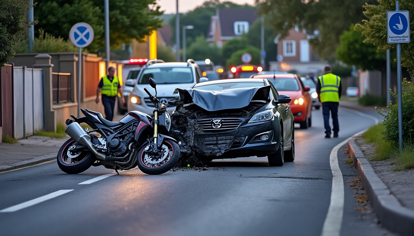 un motard a été grièvement blessé dans un accident de la route et transporté en urgence absolue au chu de nantes.