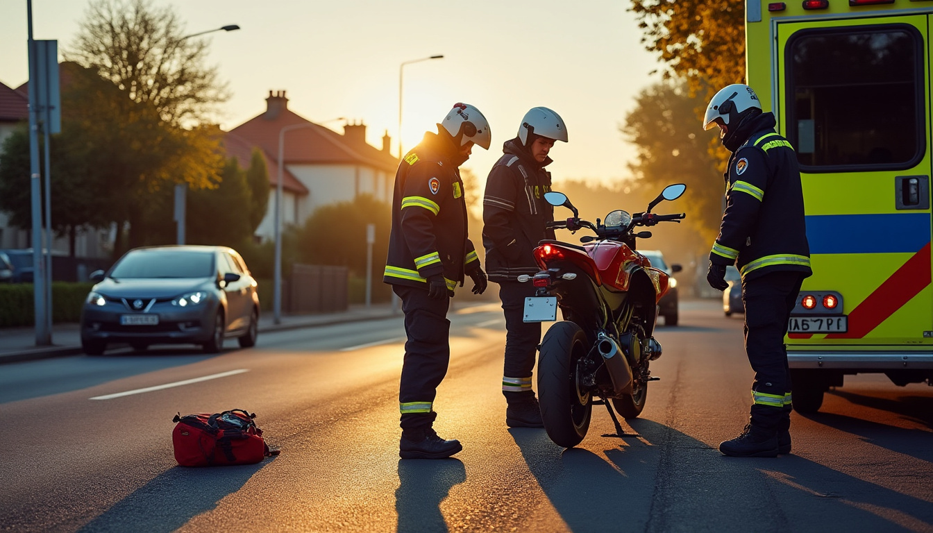 après un accident de la route, un motard a été transporté en urgence absolue au chu de nantes.