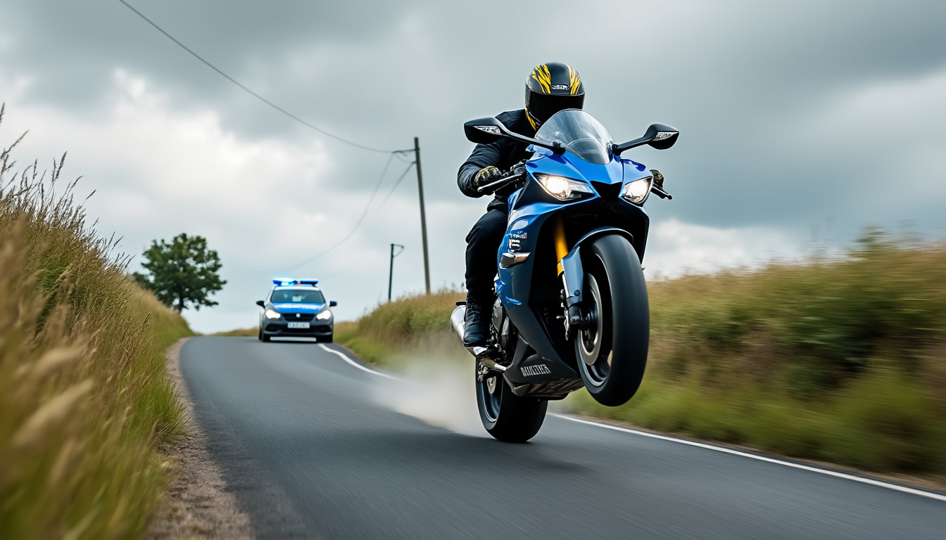 un motard partageait sur les réseaux sociaux des vidéos de roues arrière et d’excès de vitesse, attirant l’attention sur ses dangereuses infractions.
