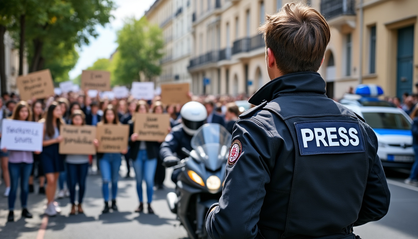 à montpellier, un journaliste a été heurté par un policier à moto lors d’un blocage lycéen. découvrez les circonstances de l’incident.