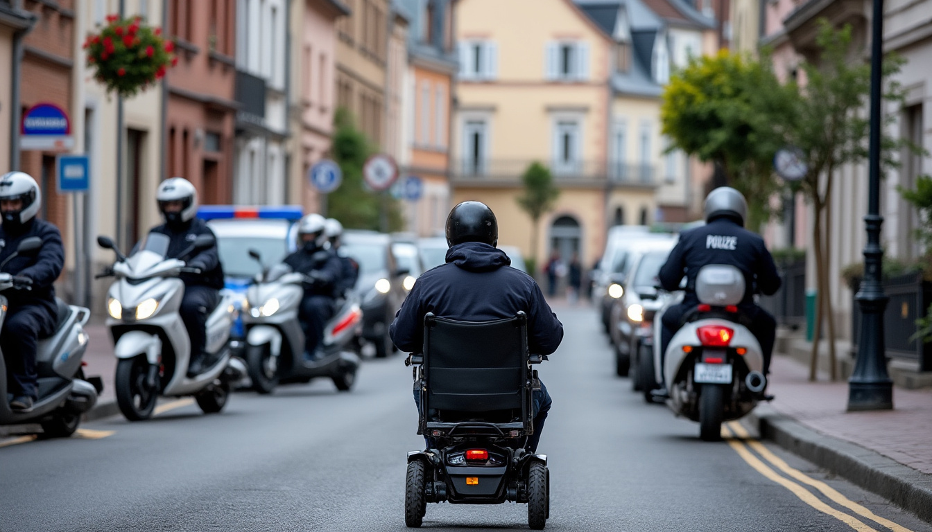 à strasbourg, une course-poursuite entre policiers et un homme en fauteuil roulant a eu lieu pendant le blocus. la scène a été filmée.