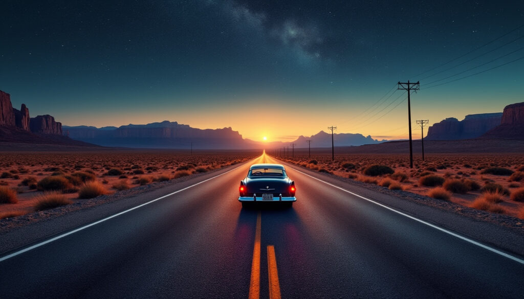 poursuivez votre voyage sur la route 66, entre déserts grandioses, étapes mythiques et nuits étoilées au cœur de l’ouest américain.
