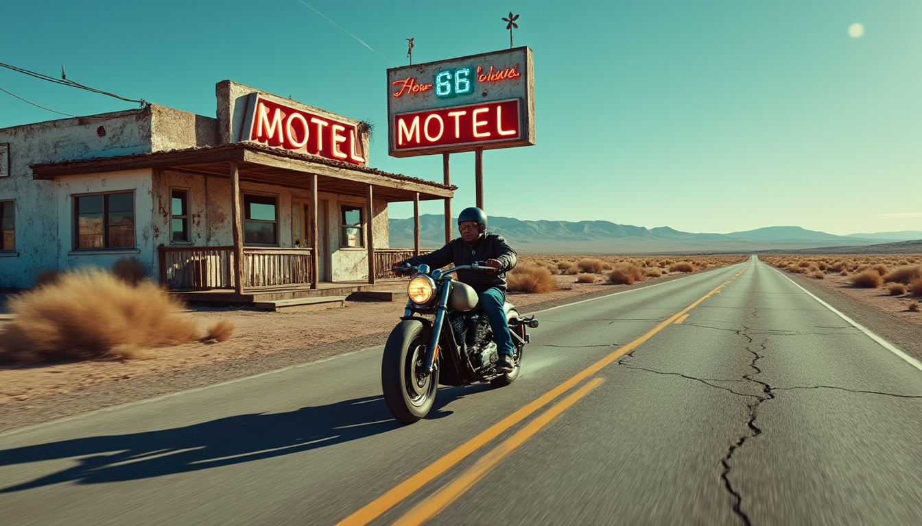 partez sur la route 66, où les motels, diners et paysages mythiques font revivre l’histoire et l’esprit des grands voyages américains.