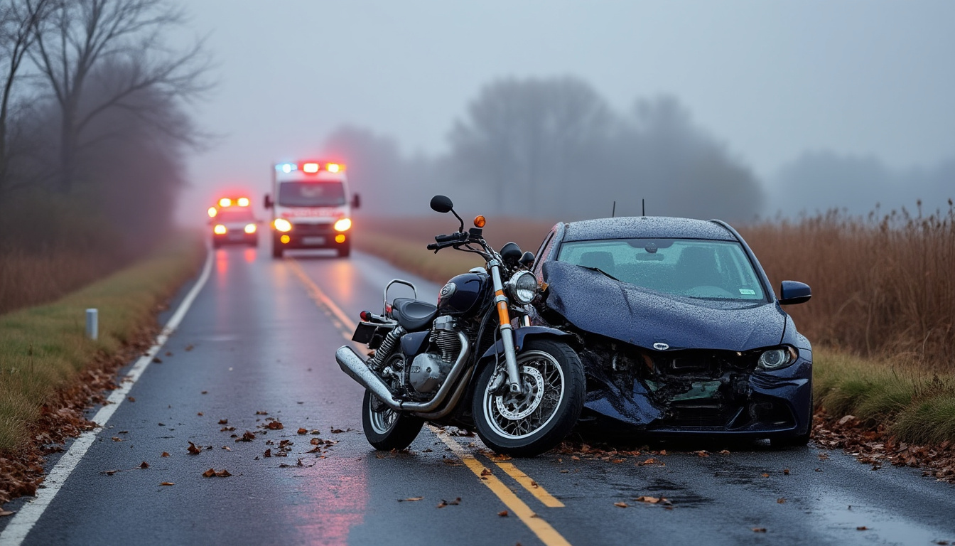 un violent choc entre une voiture et une moto a grièvement blessé un homme, dont le pronostic vital est engagé. la vitesse est suspectée.
